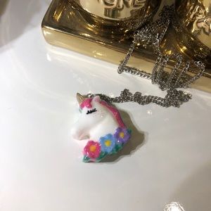 Unicorn Sparkle Hand Painted Resin Necklace